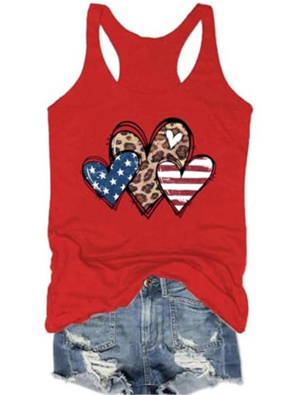 Womens USA Tank Tops American Flag Shirt 4th of July Sleeveless Summer